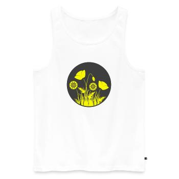 Yellow flowers in a circle - Men's Premium Organic Tank Top - white - Front - AI Model Male 178 light (178cm)