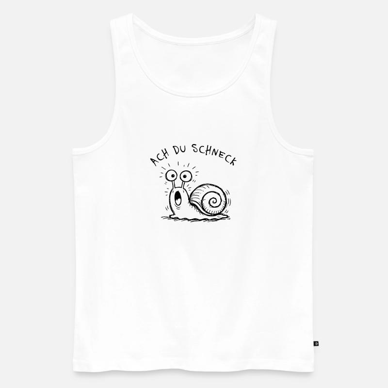 Ach Du Schneck Lustiger Spruch Doodle - Männer Premium Bio Tank Top - Weiß