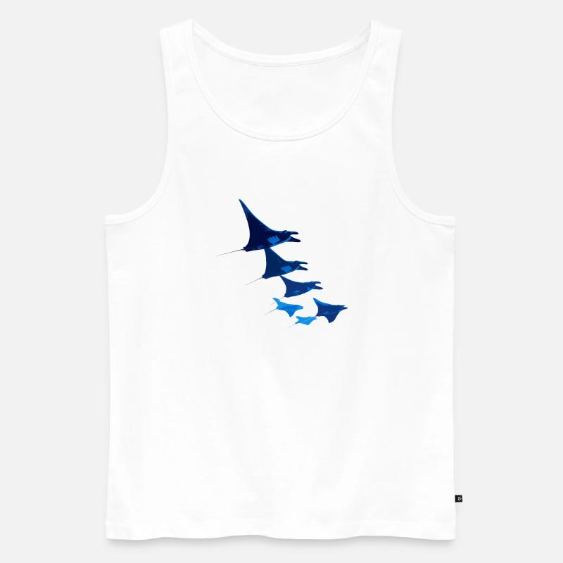 Manta Ray, Devil Ray, Stingray, Diver - Men's Premium Organic Tank Top - white