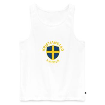 Kristianstad Shield Schweden - Männer Premium Bio Tank Top - Weiß - Vorne - AI Model Male 178 light (178cm)