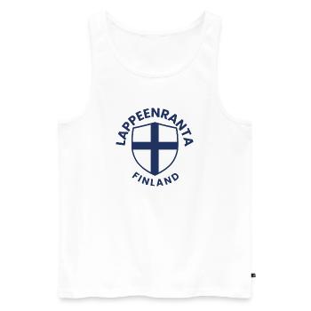 Lappeenranta-Schild Finnland - Männer Premium Bio Tank Top - Weiß - Vorne - AI Model Male 178 light (178cm)