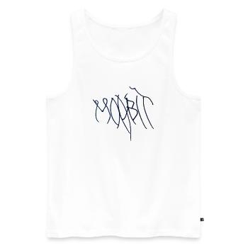 Berlin Moabit Hoodie Moabit T-Shirt. - Men's Premium Organic Tank Top - white - Front - AI Model Male 178 light (178cm)