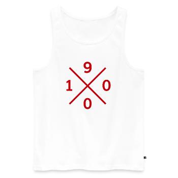 1900 München Fan Hoodie, Kappe, Socken Design - Männer Premium Bio Tank Top - Weiß - Vorne - Michal (187cm)