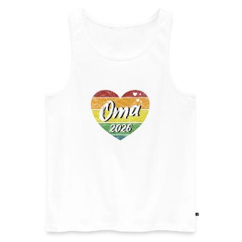 Oma 2026 Großmutter werdende Oma retro vintage - Männer Premium Bio Tank Top - Weiß - Vorne - Michal (187cm)