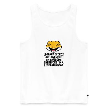 Leopard Gecko Laugh Artwork - Men's Premium Organic Tank Top - white - Front - Michal (187cm)