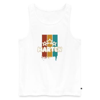 Cadeau pour Marten - Débardeur bio Premium Homme - blanc - Devant - Michal (187cm)