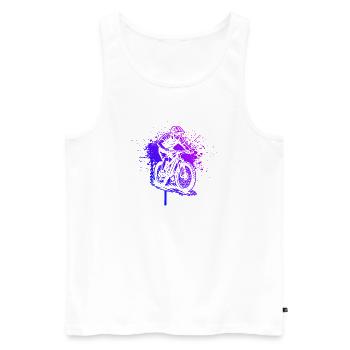 Un motif réservé au VTT - Débardeur bio Premium Homme - blanc - Devant - Michal (187cm)