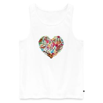 Hawaiian Ukulele Uke Heart - Männer Premium Bio Tank Top - Weiß - Vorne - Michal (187cm)