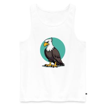 Aigle fier, majestueux oiseau de proie - Débardeur bio Premium Homme - blanc - Devant - Michal (187cm)