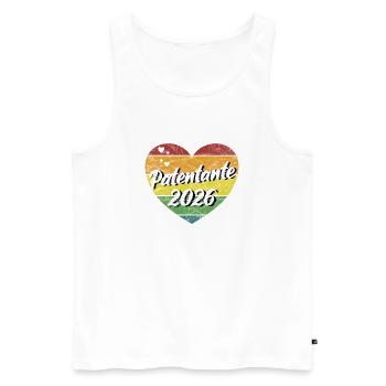 Patentante 2026 Taufpatin retro vintage - Männer Premium Bio Tank Top - Weiß - Vorne - AI Model Male 178 light (178cm)