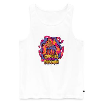Zombies eat my popcorn - Men's Premium Organic Tank Top - white - Front - Michal (187cm)