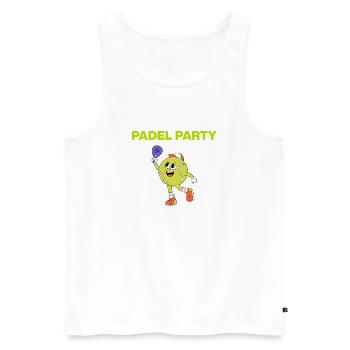 Padel Party, Ball tanzt! Smash it - Männer Premium Bio Tank Top - Weiß - Vorne - AI Model Male 178 light (178cm)