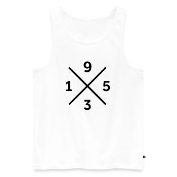 1953 Football Dresden Fan Hoodie, Cup, Pillow - Men's Premium Organic Tank Top - white - Front - AI Model Male 178 light (178cm)