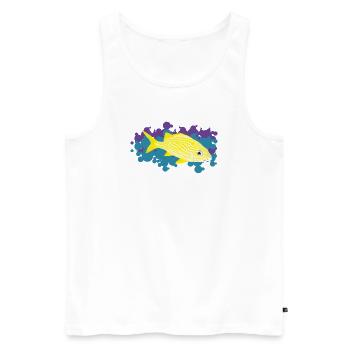 Gelber Corocoro – Haemulon flavolineatum - Männer Premium Bio Tank Top - Weiß - Vorne - Michal (187cm)
