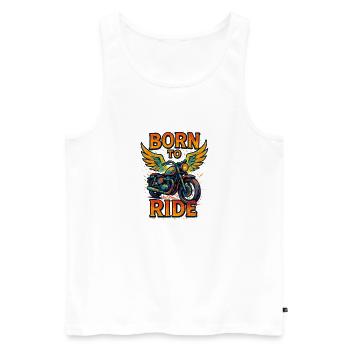 Born to Ride - Motorcycle - Biker - Men's Premium Organic Tank Top - white - Front - Michal (187cm)
