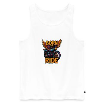Born to Ride - Motorcycle - Biker - Men's Premium Organic Tank Top - white - Front - Michal (187cm)