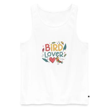 Bird Lover Feather and Heart - Men's Premium Organic Tank Top - white - Front - Michal (187cm)