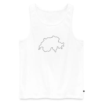 Schweiz Land Outline - Männer Premium Bio Tank Top - Weiß - Vorne - AI Model Male 178 light (178cm)