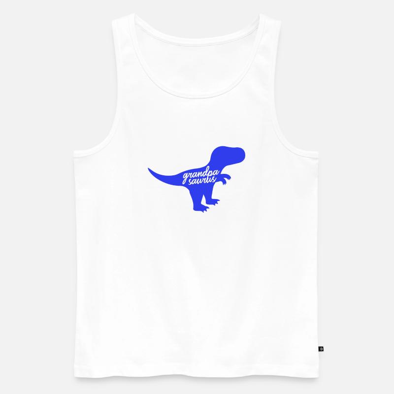 Grandpasaurus T-Rex Silhouette Dinosaurier Papa - Männer Premium Bio Tank Top - Weiß