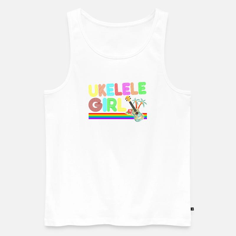 Hawaiian Ukulele Uke Retro 70s - Männer Premium Bio Tank Top - Weiß