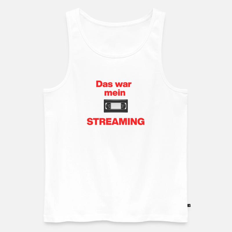 Das war Streaming, Videokasette früher, damals - Männer Premium Bio Tank Top - Weiß