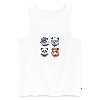 Panda Streetstyle Avatars Set - Men's Premium Organic Tank Top - white - Front - AI Model Male 178 light (178cm)