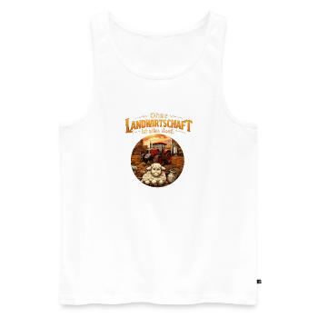 Without agriculture everything is stupid, tractor design - Men's Premium Organic Tank Top - white - Front - AI Model Male 178 light (178cm)