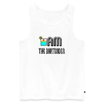 I am the bartender - Men's Premium Organic Tank Top - white - Front - Michal (187cm)