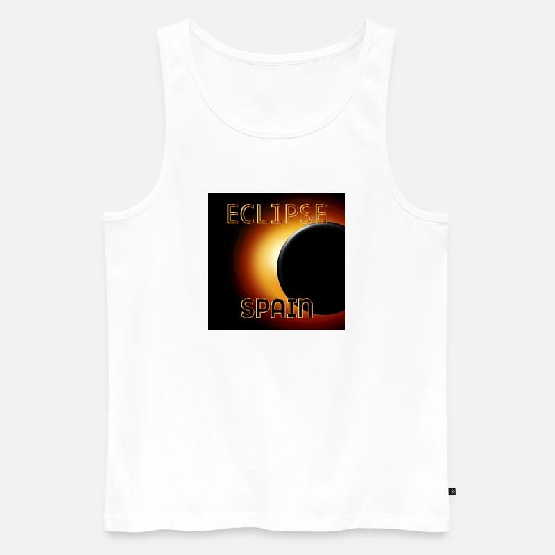 ECLIPSE SPANIEN, August 2026 - Männer Premium Bio Tank Top - Weiß