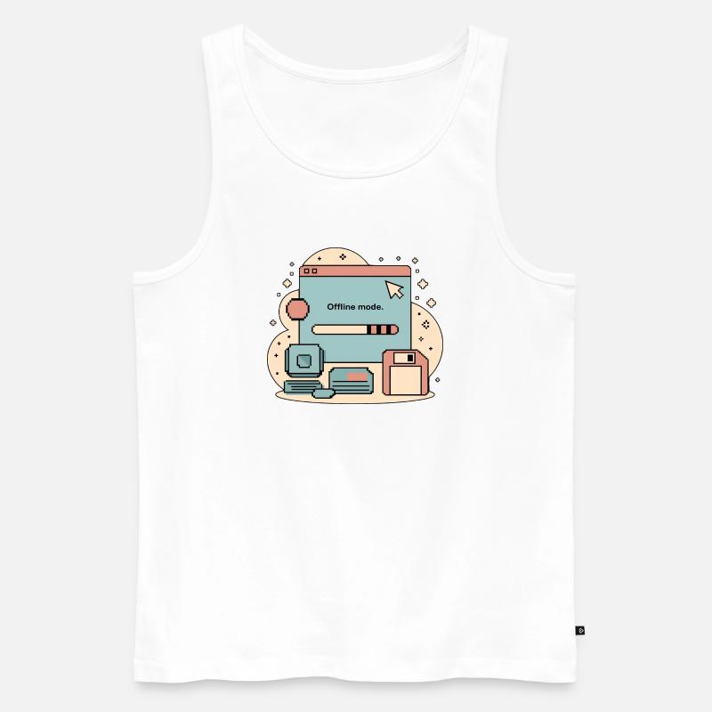 Offline Mode Retro Internet - Männer Premium Bio Tank Top - Weiß