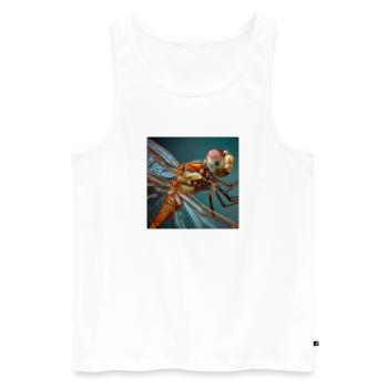 Graphisme macro de la faune de Dragonflies - Débardeur bio Premium Homme - blanc - Devant - AI Model Male 178 light (178cm)