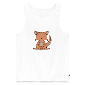 Cute Kangaroo Adorable Kawaii Australian Animal - Men's Premium Organic Tank Top - white - Front - AI Model Male 178 light (178cm)