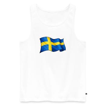 Schweden Fahne - Männer Premium Bio Tank Top - Weiß - Vorne - Michal (187cm)