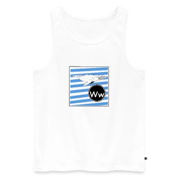 W wie Wal - Männer Premium Bio Tank Top - Weiß - Vorne - AI Model Male 178 light (178cm)