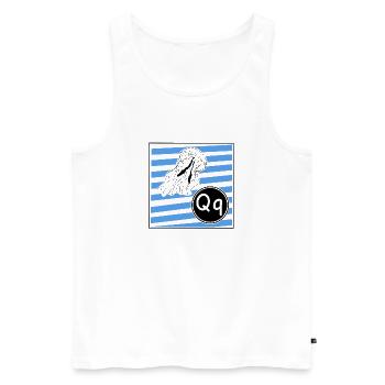Q wie Qualle - Männer Premium Bio Tank Top - Weiß - Vorne - AI Model Male 178 light (178cm)