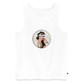 Illustration // Blick durch Medikamente - Männer Premium Bio Tank Top - Weiß - Vorne - AI Model Male 178 light (178cm)