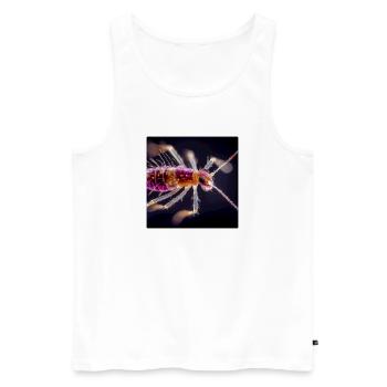 Neon Insekt Makro – Abstraktes Mikrowelt Design - Männer Premium Bio Tank Top - Weiß - Vorne - AI Model Male 178 light (178cm)