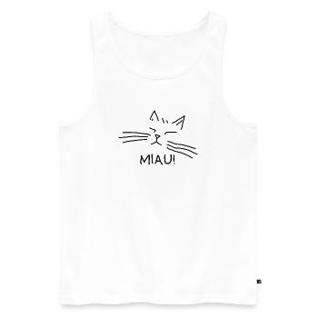 Propriétaire de chat Miaulement de chat - Débardeur bio Premium Homme - blanc - Devant - Michal (187cm)