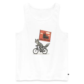 Cologne Fox on Bicycle - Men's Premium Organic Tank Top - white - Front - AI Model Male 178 light (178cm)