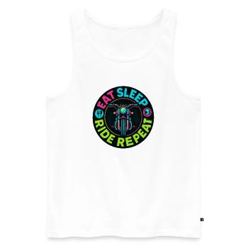 Eat Sleep Ride Repeat - Motorcycle - Biker - Men's Premium Organic Tank Top - white - Front - Michal (187cm)