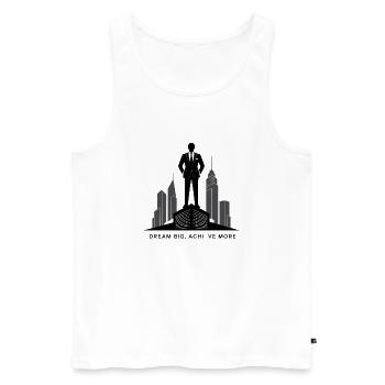 Executive Skyline Ambition Silhouette - Men's Premium Organic Tank Top - white - Front - AI Model Male 178 light (178cm)