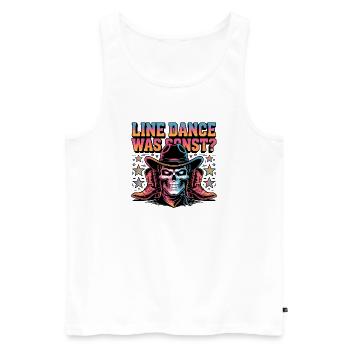 Cowboy en Ligne de Crâne - Débardeur bio Premium Homme - blanc - Devant - Michal (187cm)