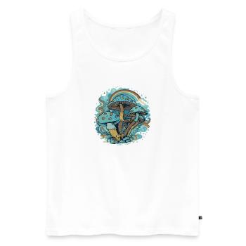 Blue Mushroom Wonder Forest - Men's Premium Organic Tank Top - white - Front - AI Model Male 178 light (178cm)