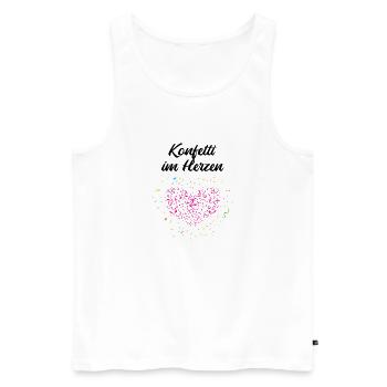 Confetti in the Heart – Carnival Carnival Heart - Débardeur bio Premium Homme - blanc - Devant - AI Model Male 178 light (178cm)