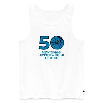 HU January 2026 - 50 Years - Birthday Gift - Men's Premium Organic Tank Top - white - Front - Michal (187cm)
