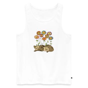 Katzen - Männer Premium Bio Tank Top - Weiß - Vorne - Michal (187cm)