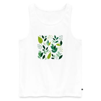grüne Blätter - Männer Premium Bio Tank Top - Weiß - Vorne - AI Model Male 178 light (178cm)