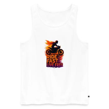 Ride Fast Live Free - Débardeur bio Premium Homme - blanc - Devant - Michal (187cm)