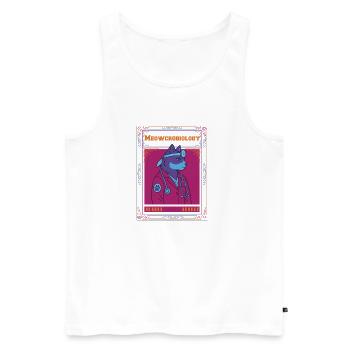 The Meowcrobiology Gang Cat Doctor - Men's Premium Organic Tank Top - white - Front - Michal (187cm)