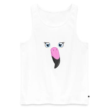 Flamingo Face Kawaii Pink Lazy DIY Bird Custome - Men's Premium Organic Tank Top - white - Front - AI Model Male 178 light (178cm)
